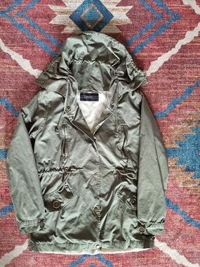 DECJUBA Olive Green Jacket with Striped Lining